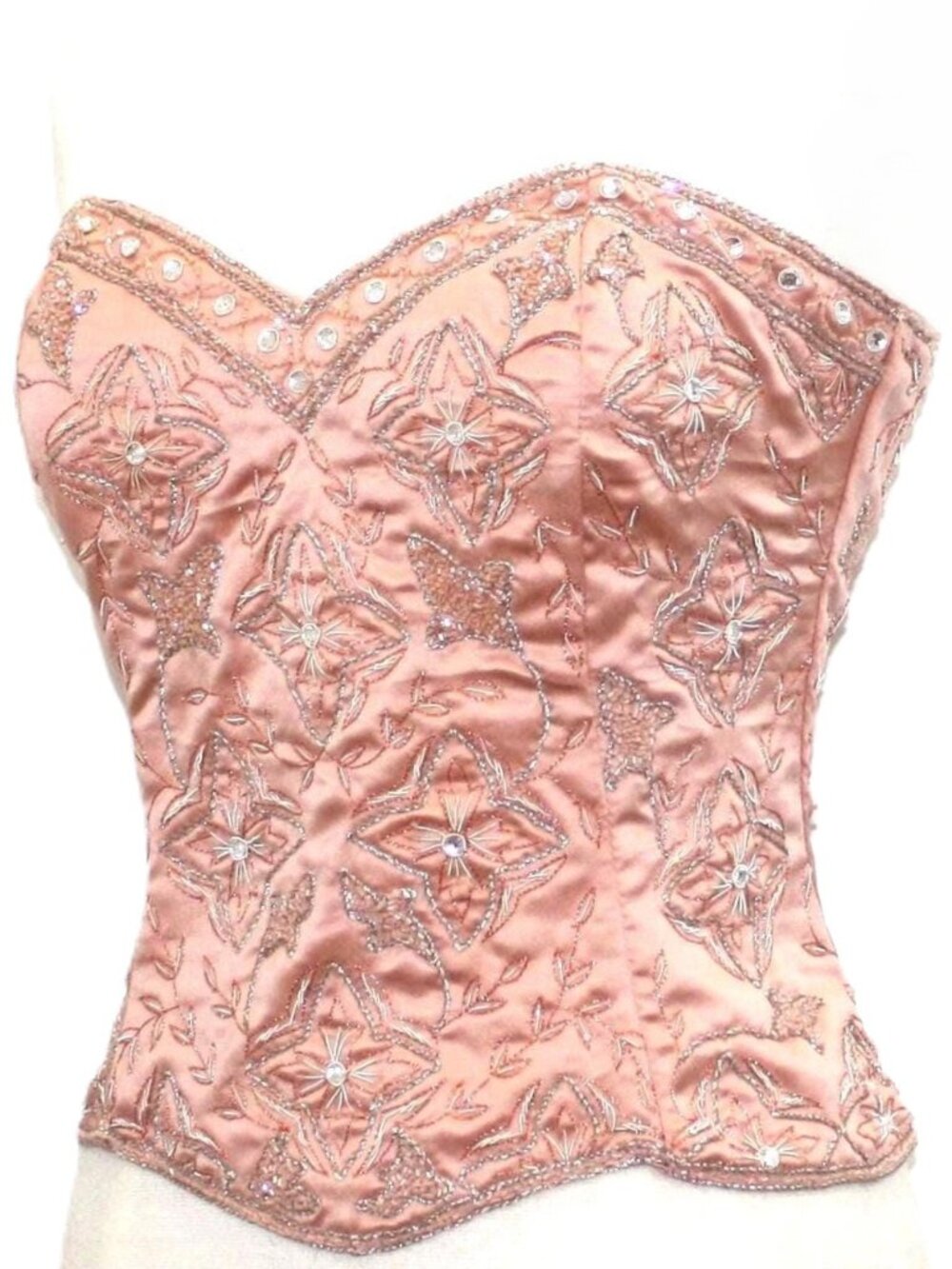 JASDEE Vintage BustierCorset HandWork GottaThread Embroidery OnSatin Style F3136